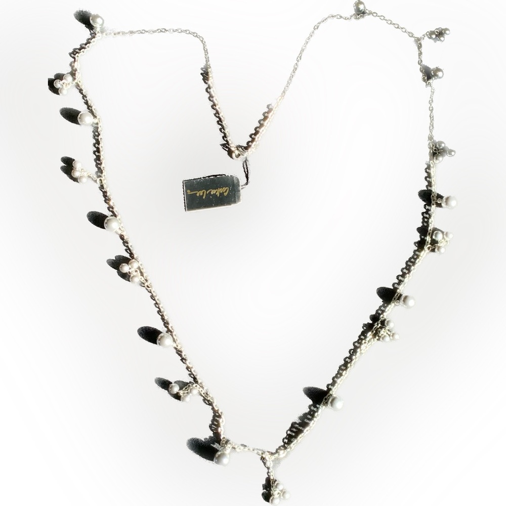🦪42“ Elegant Grey Glass Pearl Cookie Lee Necklace Sets of 1 & 3 Pearl Clusters - Picture 4 of 5